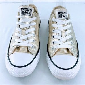 Converse Womens Chuck Taylor All Star Canvas Low Oxford Metallic Gold Size 7.5